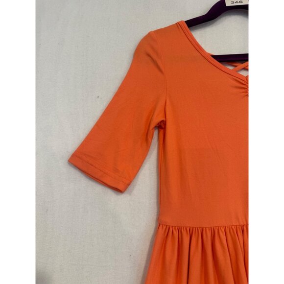 Dotdotsmile Dress Size 7 Solid Tangerine New With Tags - Picture 2 of 7